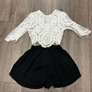 Lace top romper